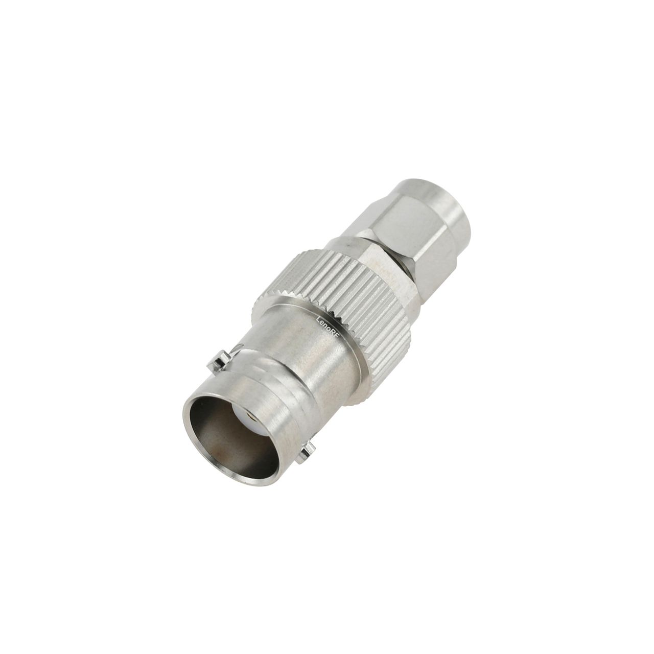 SMA Plug to BNC Jack Straight Stainless Steel Adapter 50 Ohm 