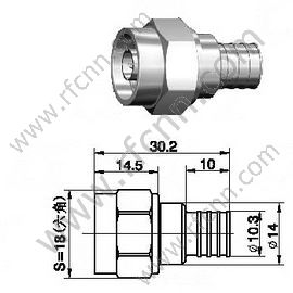 Type N Connectors Male Crimp Straight For LMR300 Low Loss