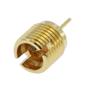SMP Plug Connector Thread-in Straight For PCB , Gold Plating