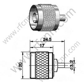 N Connectors Male Solder Straight For RG402 Coaxial Cable