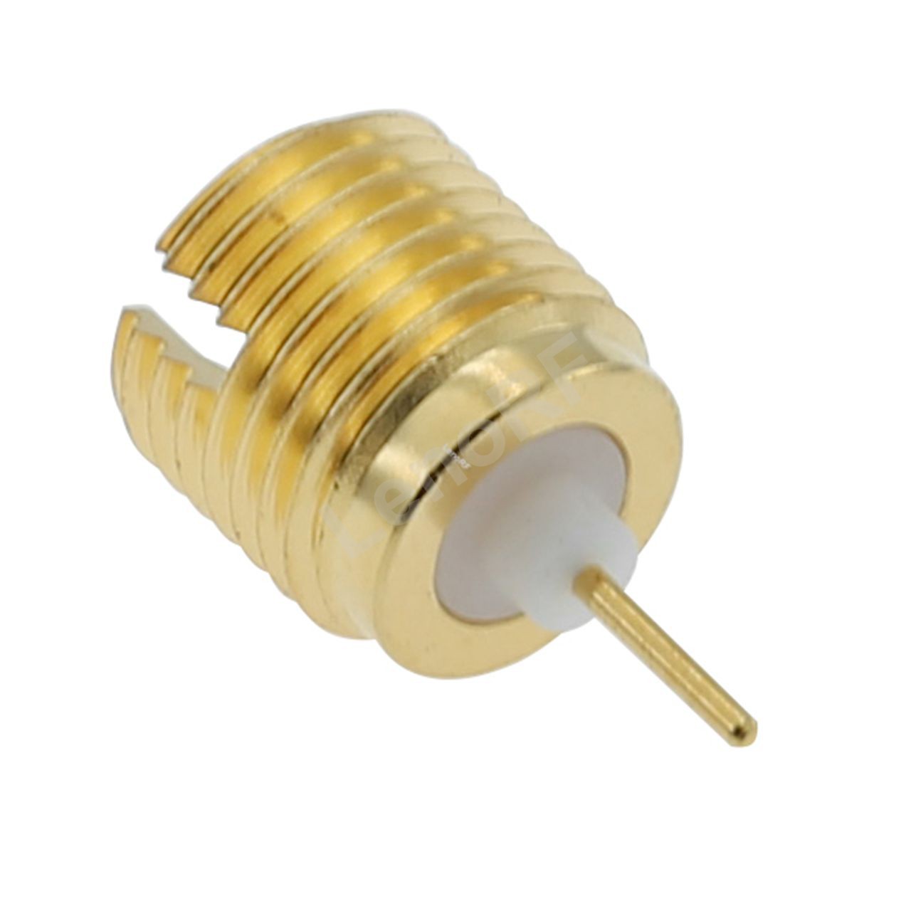 SMP Plug Connector Thread-in Straight For PCB , Gold Plating