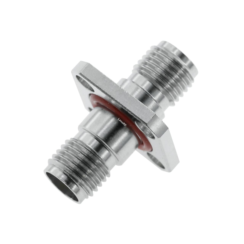 2.92 mm Jack To Jack Flange Adapter 50 OHM Straight Stainless Steel 