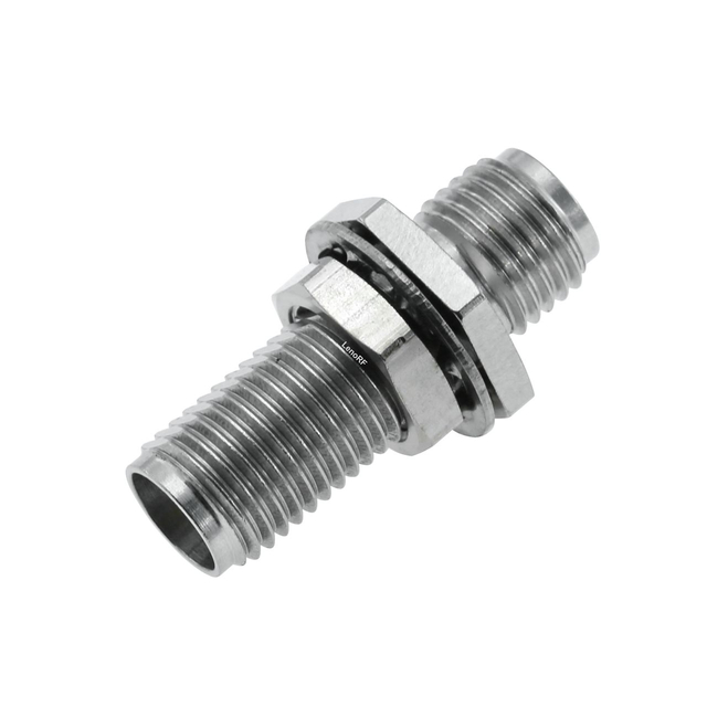 3.5 mm Jack To Jack Bulkhead Adapter 50 OHM Straight Stainless Steel 