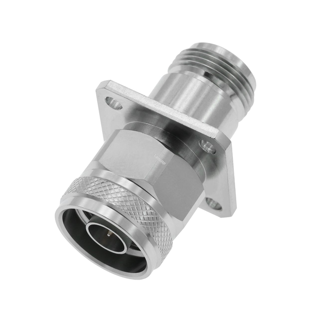 N Plug To Jack Straight Flange Mount Stainless Steel Adapter 