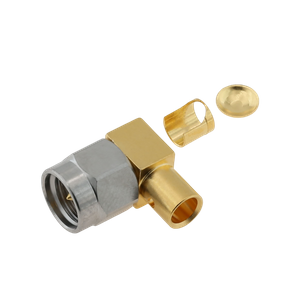 SMA Plug Stainless Steel Connector Solder Right Angle For RG405 Cable 