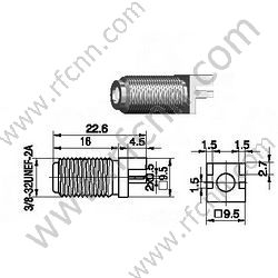 F female edge mount for PCB RF Connector