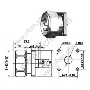 DIN 7/16 Male Connector For Microstrip