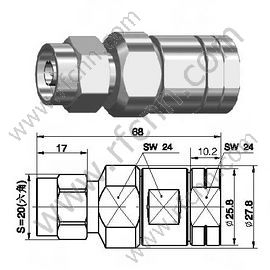 Type N Connectors Male Clamp Straight For 1/2" Flexible Cable
