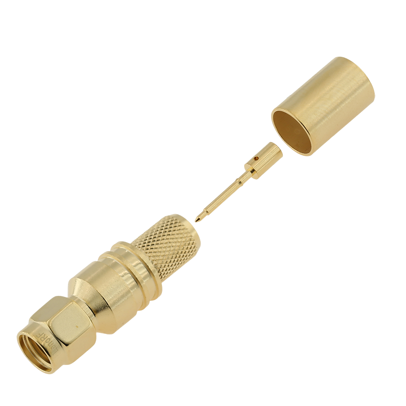 SMA Plug Connector Straight Crimping For LMR300 Cable