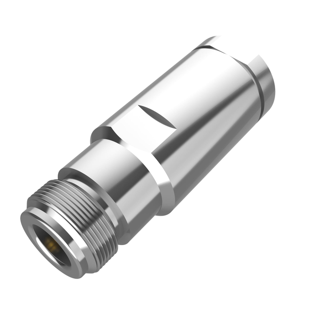N Connector Jack Clamping Straight For 1/4" Flexible Coaxial Cable