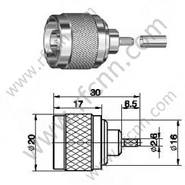 N Connectors Male Crimp Straight For RG316 Cable