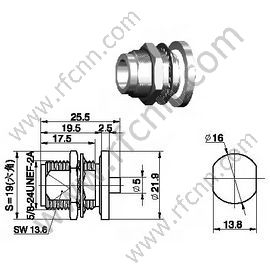 Type N Connectos Female Bulkhead Solder For Semi-rigid RG402
