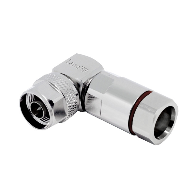 N Plug Connector Right Angle Clamp For 1/2" Super Flexible Cable