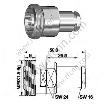 DIN 7/16 Female Clamping Connector For RG142 Cable