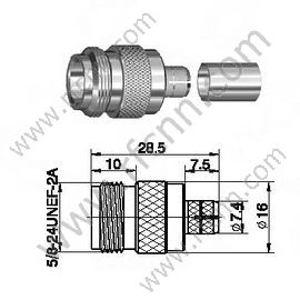 Type N Connectors Female Crimp Straight For LMR300 Cables
