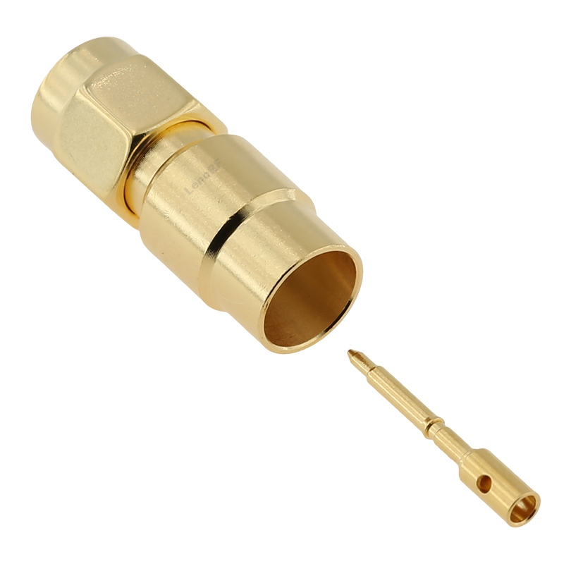 SMA Plug Connector Straight Crimping For .250 Cable