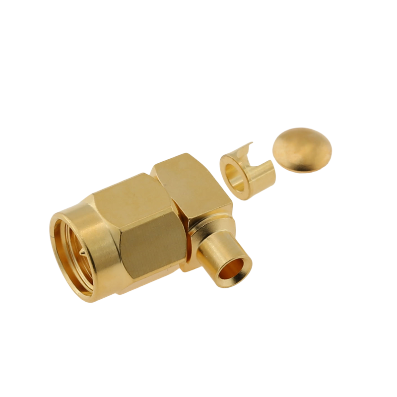 SMA Plug Stainless Steel Connector Solder Right Angle For RG405 Cable 