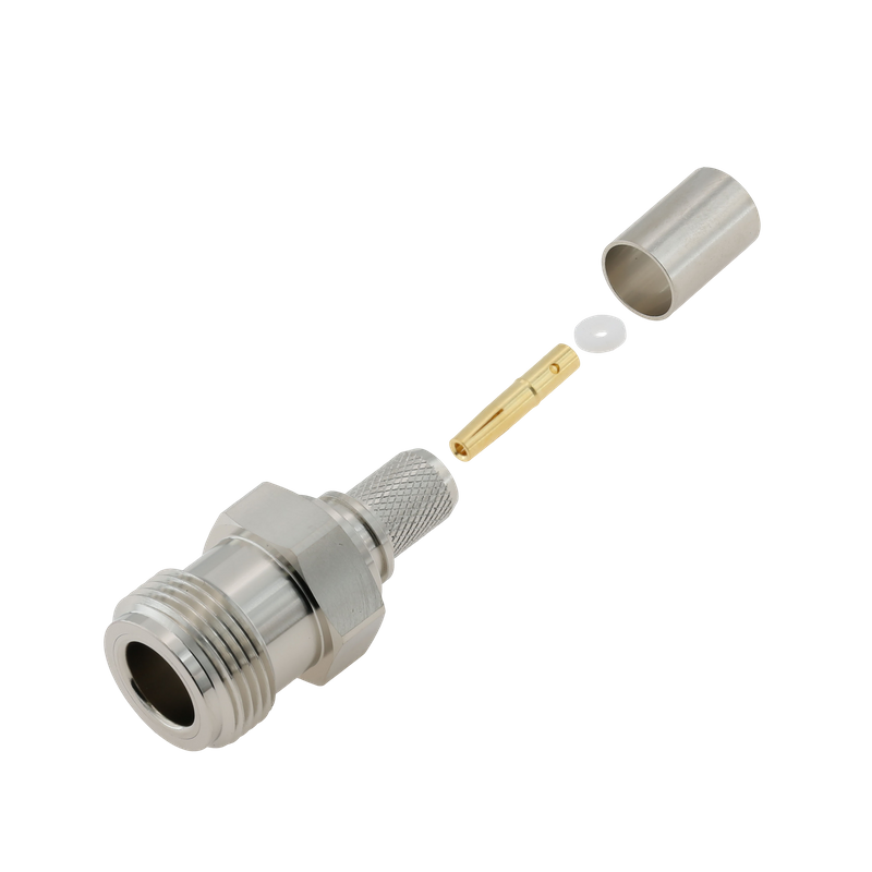 Type-N Female Connector Straight Crimping For LMR300 Cable 