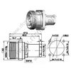 7-16 Female Flange Mount Clamping Connector For 3/8" Super Flexible Cable