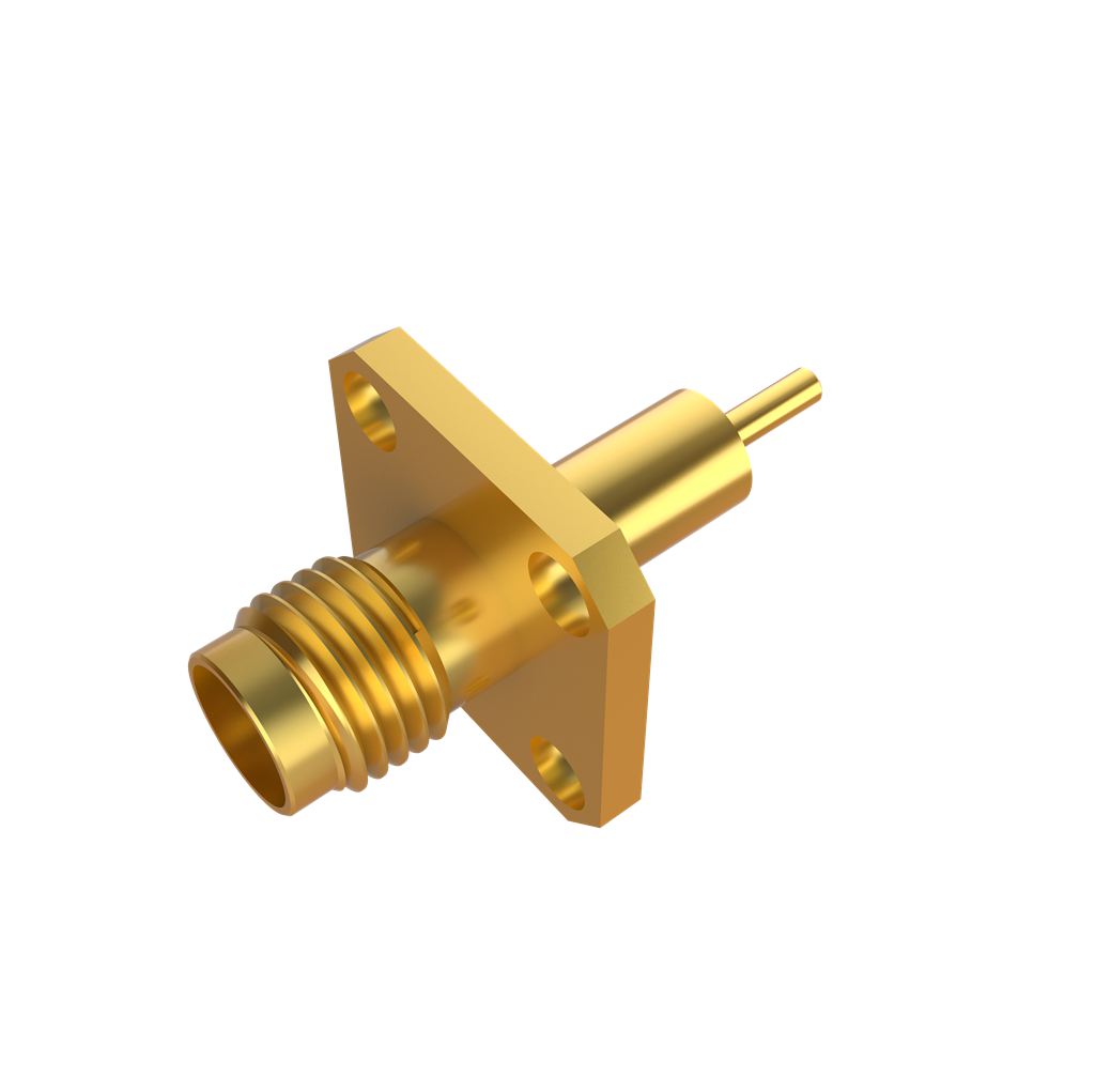 SMA Connector Jack 4 Hole Flange For Microstrip