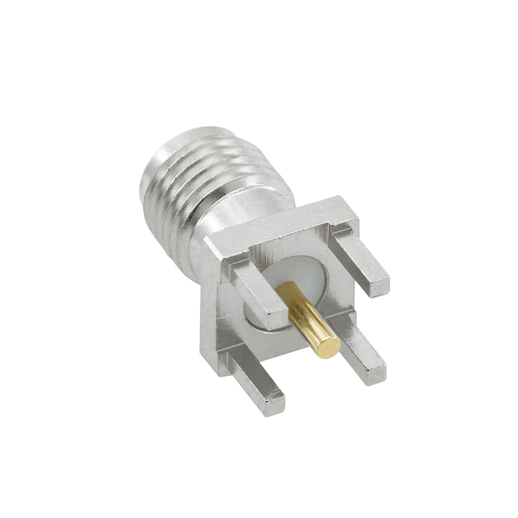 RP-SMA Jack Connector Straight Edge Mount For PCB - Nickel Plating