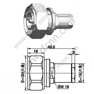DIN 7-16 Male Connector For 3/8" Super Flexible Cable 