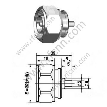 7/16 Male Soldering Connector For RG402 Cable