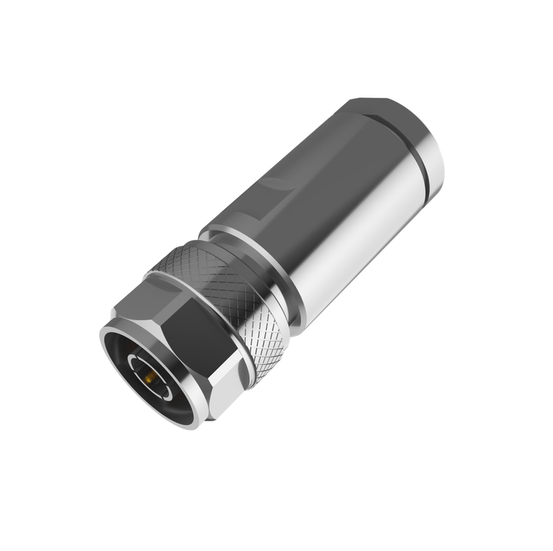 N Connector Plug Straight Clamping For 1/4" Flexible Cable