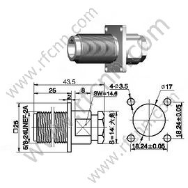 Type N Connector Female Clamp Bulkhead For RG142 Cable