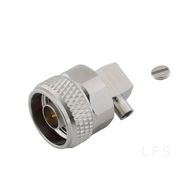 Type-N Male Connector Right Angle Soldering For .141 Cable 