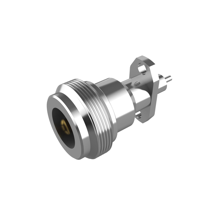 N Connector Jack 2 Hole Flange For Microstrip