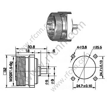 7/16 Female Soldering Connector For RG402 Cable