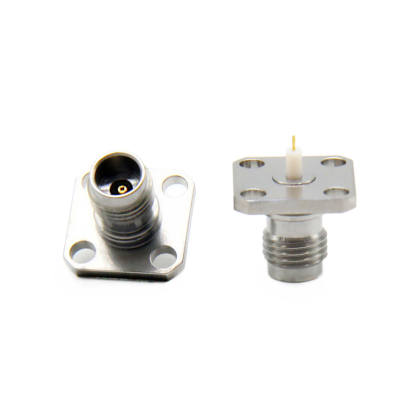 2.4mm Jack Connector Straight Square Flange Mount Solder For PCB
