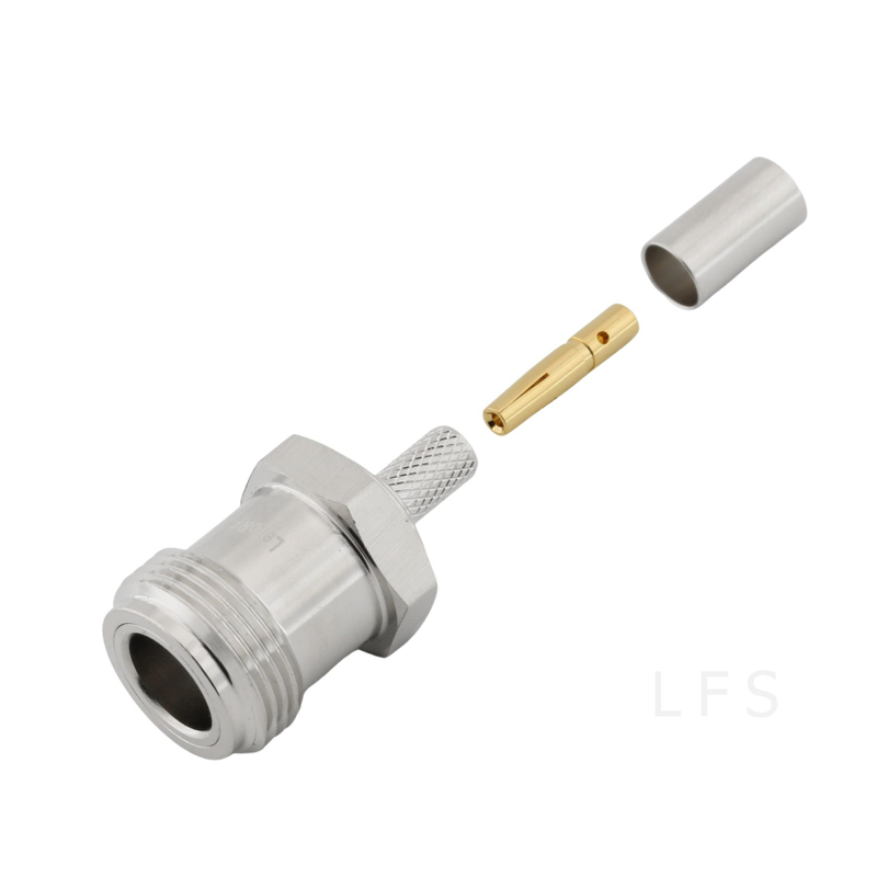 Type-N Female Connector Straight Crimping For RG223 Cable 
