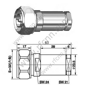 DIN 7-16 Male Connector For 1/2" Super flexible cable 