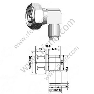 7/16 Male Right Angle Clamping Connector For RG213 Cable
