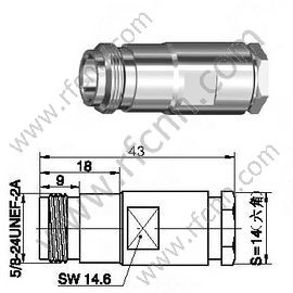 Type N Connectors Female Clamp Straight For LMR300 Cable