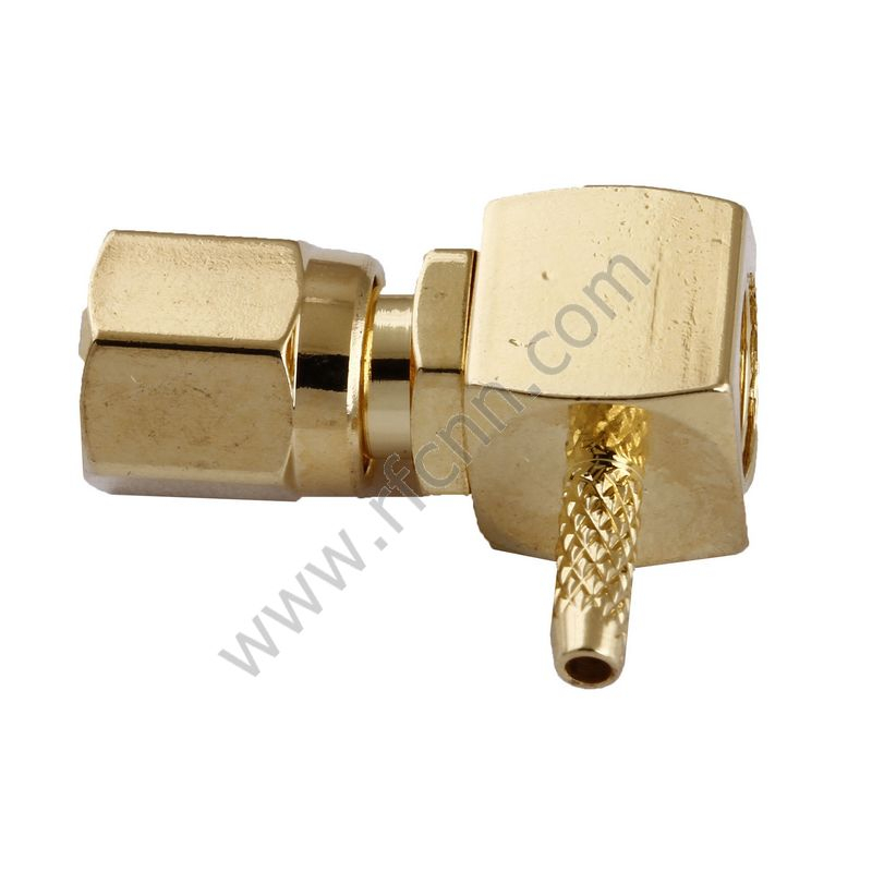 SMC Female Right Angle Crimp For RG178 RF Connector