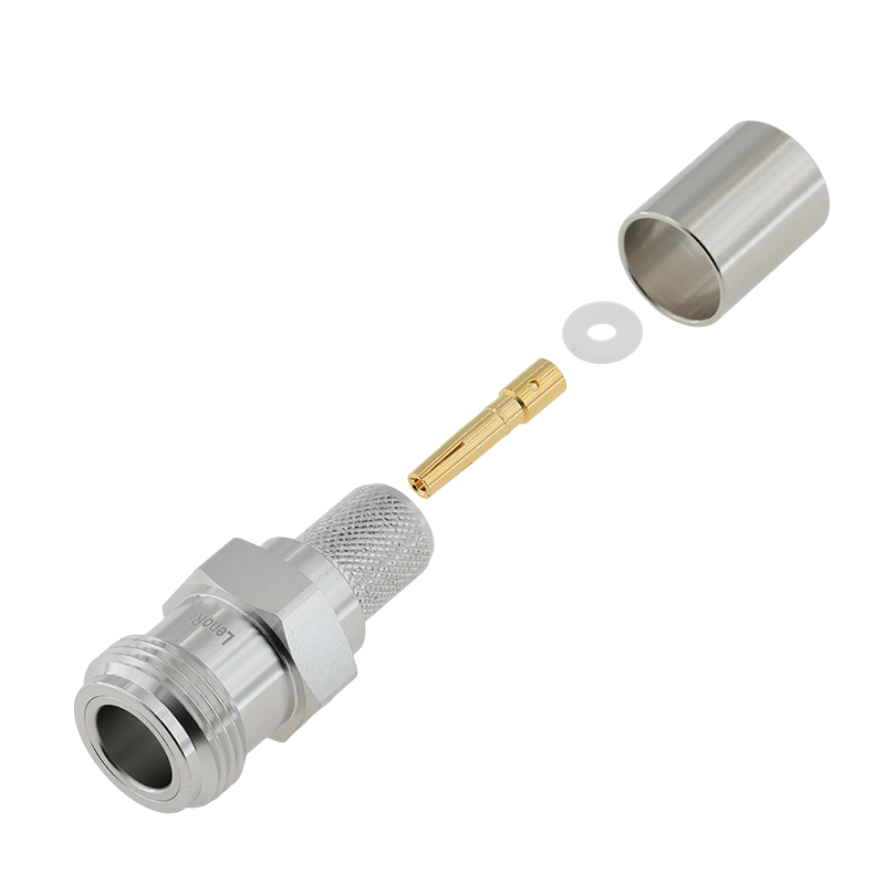 Type-N Female Connector Straight Crimping For RG8 Cable 