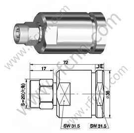 Type N Connectors Male Clamp Straight For 7/8" Flexible Cable