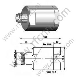 Type N Connectors Female Clamp Straight For 1 5/8" Flexible Cable